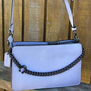 Coach Lavender Leather Crossbody Bag - Soft Purple